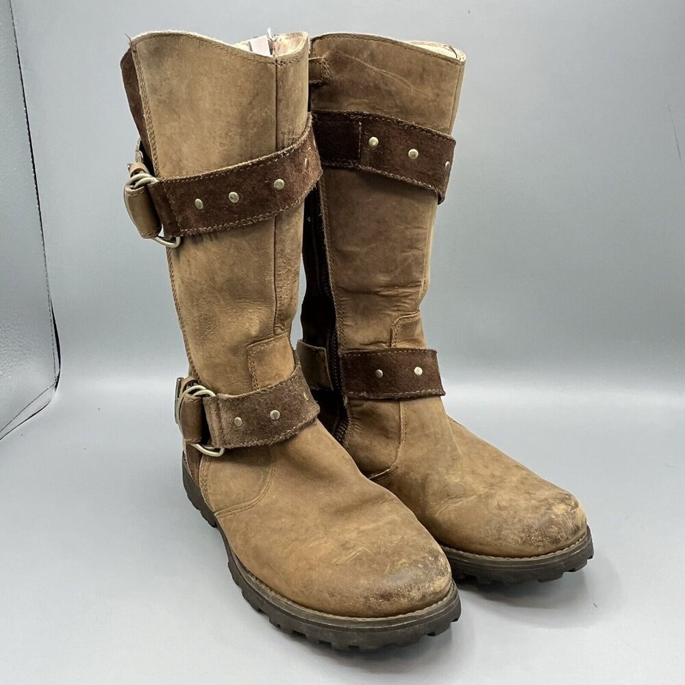 Timberland Big Kid Girls Size 4 Asphalt Trail Tall Boot Buckles & Zippered Entry